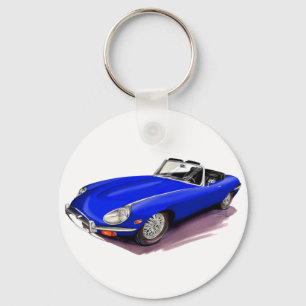 Jaguar XKE Blue Car Key Ring