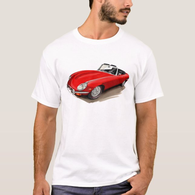 Jaguar XKE Red Car T-Shirt (Front)