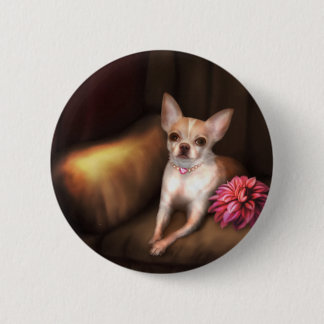 Jaguarwoman's "Chihuahua Portrait I" 6 Cm Round Badge