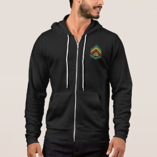 Jah Army Rasta Reggae Roots Zipper Zip Hoodie