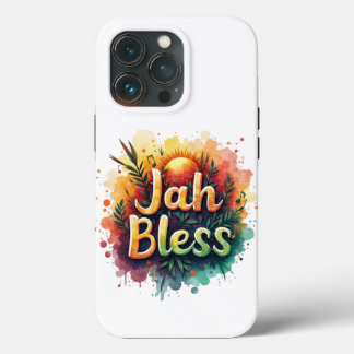 Jah Bless Reggae Art Watercolor Rasta Vibes iPhone 13 Pro Case