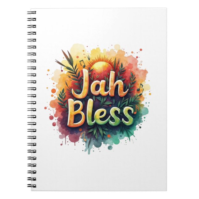 Jah Bless Reggae Watercolor Notebook (Front)