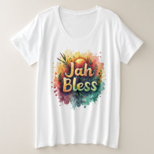 Jah Bless Reggae Watercolor Plus Size Women’s T-Sh T-Shirt