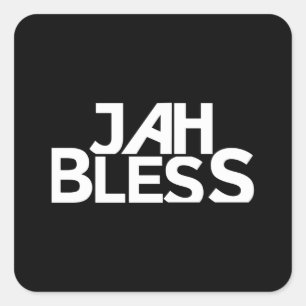Jah bless square sticker