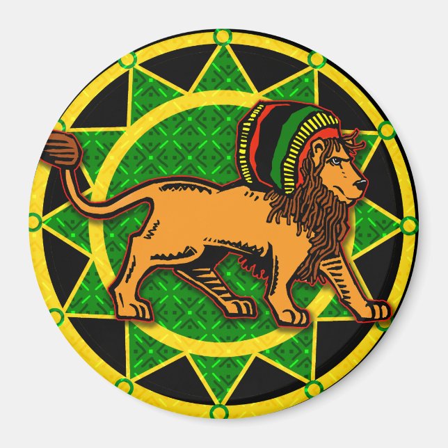 Jah King Dredlock Lion Magnet (Front)
