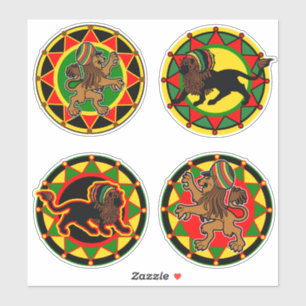 Jah King Rasta Lion Collection 3 Art Stickers