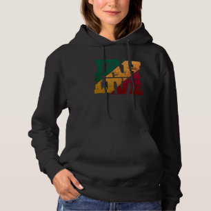 Jah Live Rasta Colors Distressed Reggae Hoodie