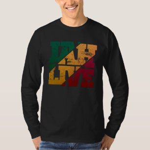 Jah Live Rasta Colors Distressed Reggae T-Shirt