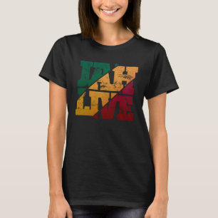 Jah Live Rasta Colors Distressed Reggae T-Shirt