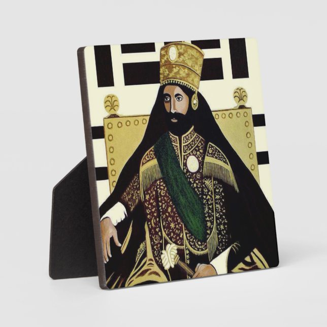 Jah Rastafari Haile Selassie HIM Rasta  Plaque (Front)