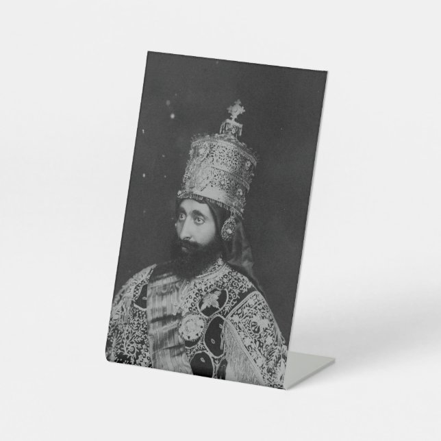 Jah Rastafari Haile Selassie Rasta Livity Roots Pedestal Sign (Front)