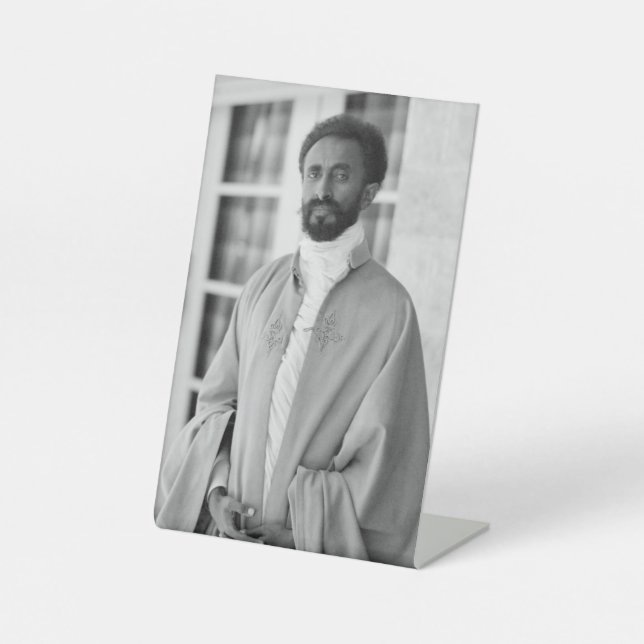 Jah Rastafari Haile Selassie Rasta Roots Pedestal Sign (Front)