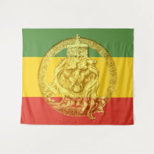Jah Rastafari Lion of Judah Wall Tapestry