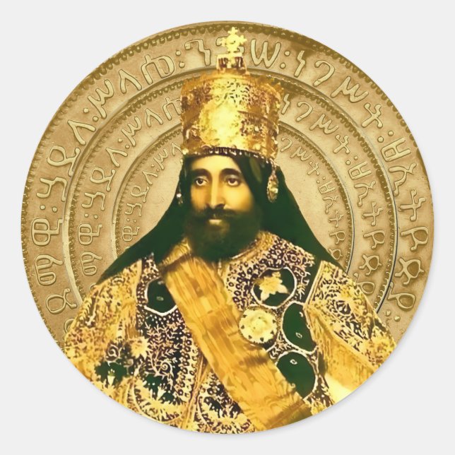 Jah Rastafari Sticker Selassie I Rasta Reggae (Front)