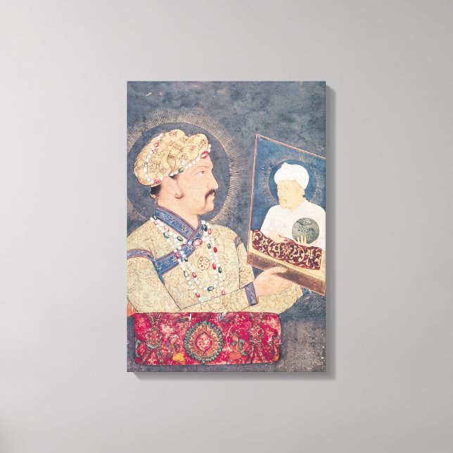 Jahangir holding a portrait of Emperor Akbar Canvas Print (Front)