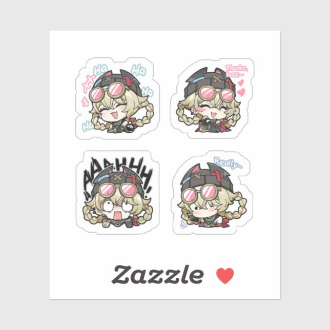 Jahoda Genshin Impact 4 Pack Sticker Sheet (Sheet)