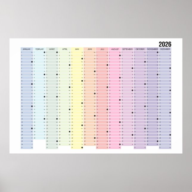 Jahreskalender 2026 poster (Front)