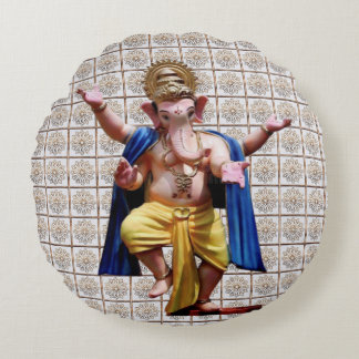 Jai Ganesha Ganpati Bappa moriya Round Cushion