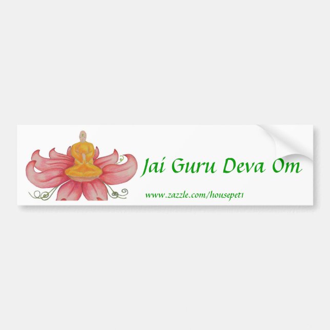 Jai Guru Deva OM bumper sticker (Front)
