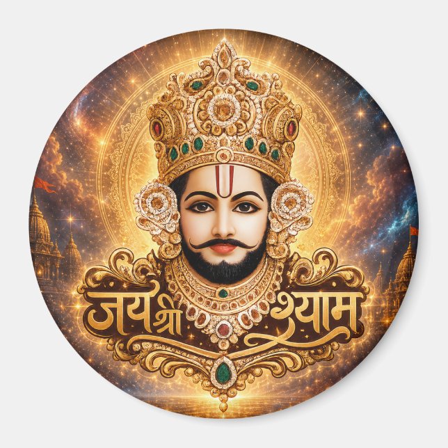 Jai Shri Khatu Shyam Ji Devotional Artwork Magnet (Front)