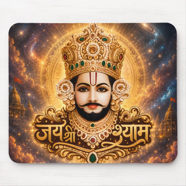 Jai Shri Khatu Shyam Ji Devotional Artwork Mouse Pad (Front)