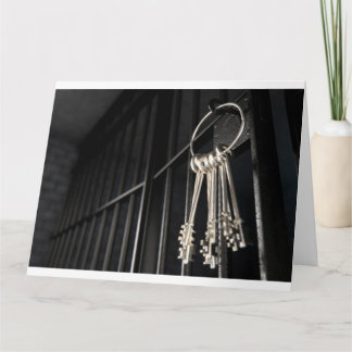 Jail Cell With Open Door And Bunch Of Keys Card