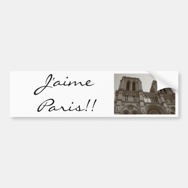 J'aime Paris Bumper Sticker (Front)