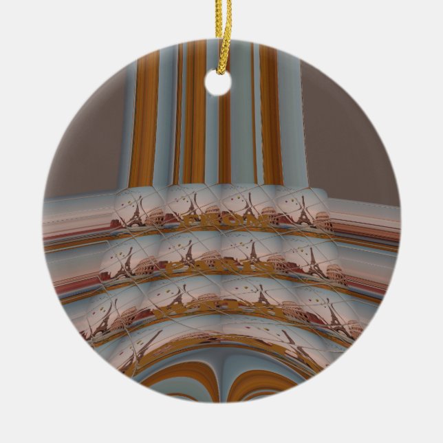 J'aime Paris ( I Love Paris ) Ceramic Tree Decoration (Front)