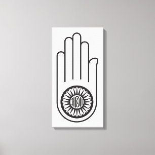 Jain Symbol of Ahimsa (Hand of Non-Violence) Canvas Print