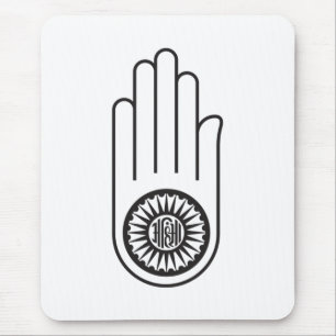 Jain Symbol of Ahimsa (Hand of Non-Violence) Mouse Pad
