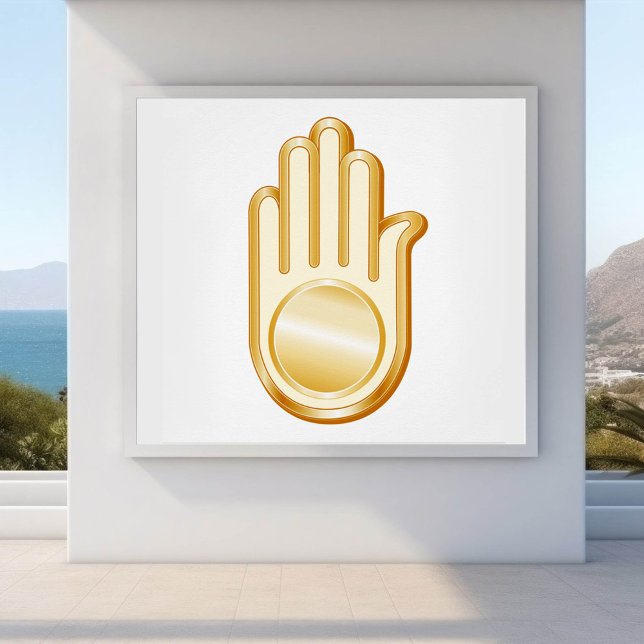 Jain Symbol Poster (Jain Symbol Poster. Golden Ahimsa symbol of the Jain faith. )