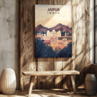 Jaipur India Canvas Print Travel Poster Wall Art