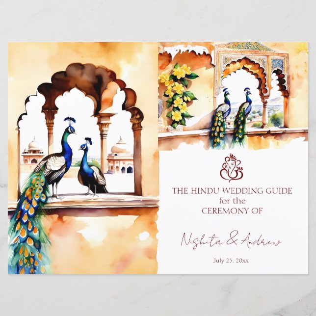 Jaipur peacocks Indian wedding rituals program (Front)