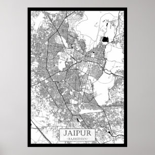 Jaipur Rajasthan Map Poster