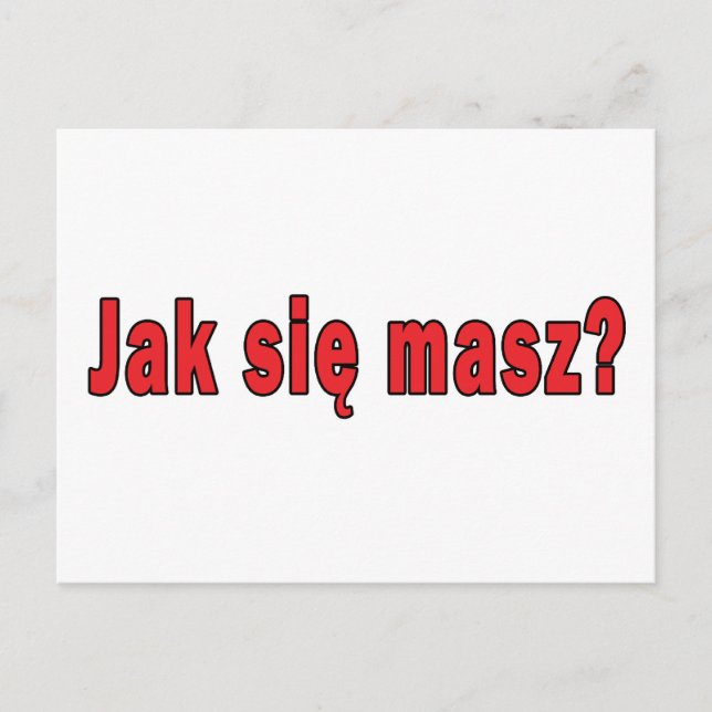 jak sie masz? - How Are You Postcard (Front)