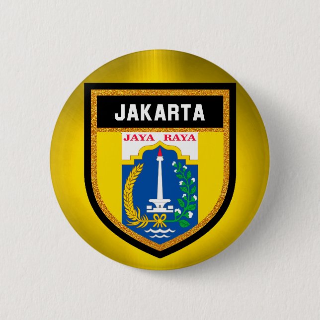 Jakarta Flag 6 Cm Round Badge (Front)