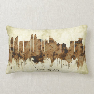 Jakarta Indonesia Cityscape Lumbar Cushion