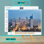 Jakarta Indonesia Featuring City & Skyline Modern Postcard<br><div class="desc">When you are looking to share your experiences, sending a postcard to a friend or loved one is a sweet gesture. Although social media has made it quite easy to share your adventures digitally, you can still embrace the classic charm of a simple postcard. However, we've made it even more...</div>