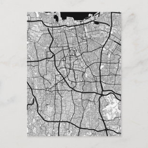 Jakarta Indonesia Map Postcard