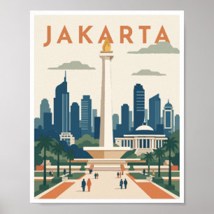 Jakarta Indonesia Travel Poster