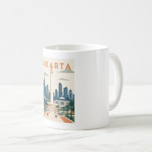 Jakarta Indonesia Travel Poster Coffee Mug