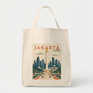 Jakarta Indonesia Travel Poster Tote Bag