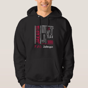 Jakarta Indonesia Urban Typography Graphic Design Hoodie