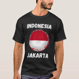 Jakarta Indonesia Vintage Indonesian Flag Souvenir T-Shirt