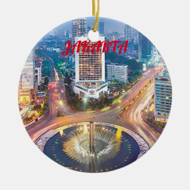 Jakarta Panoramic Christmas Ornament (Front)