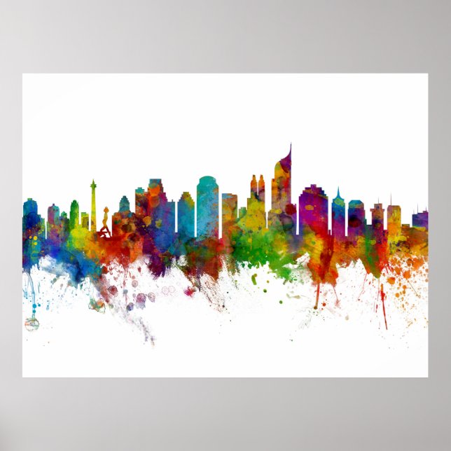 Jakarta Skyline Indonesia Poster (Front)