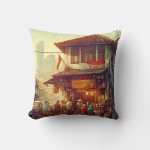 Jakarta Street Coffee Shop Cushion