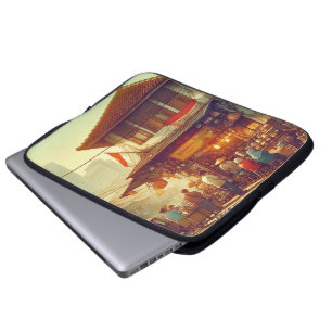 Jakarta Street Coffee Shop Laptop Sleeve