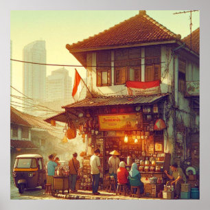 Jakarta Street Coffee Shop  Poster