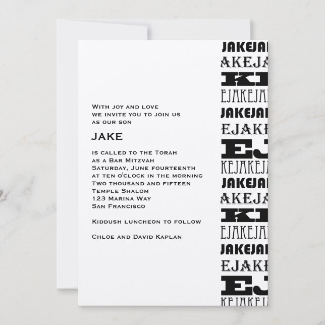 Jake Custom Invitation (Front)